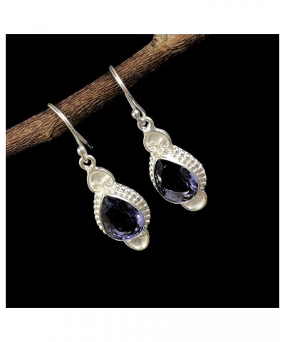 Natural IOLITE Gemstone 925 Sterling Silver Jewelry Earring,Stylish Earring For Her,Fine Jewelry,Drop & Dangle Earring,Handma...