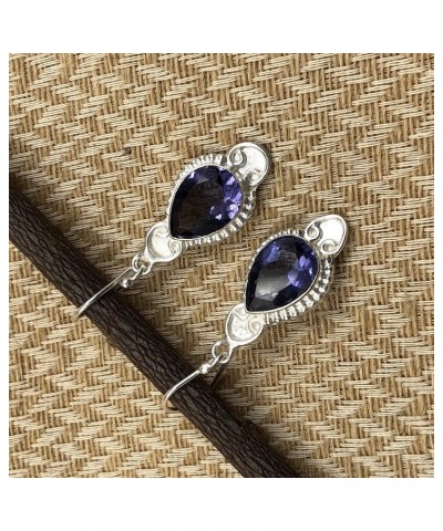 Natural IOLITE Gemstone 925 Sterling Silver Jewelry Earring,Stylish Earring For Her,Fine Jewelry,Drop & Dangle Earring,Handma...