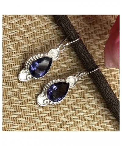 Natural IOLITE Gemstone 925 Sterling Silver Jewelry Earring,Stylish Earring For Her,Fine Jewelry,Drop & Dangle Earring,Handma...