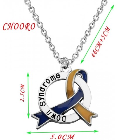 Down Syndrome Awareness Gift Blue and Yellow Awareness Down Syndrome Ribbon Necklace Down Syndrome Jewelry down syndrome neck...