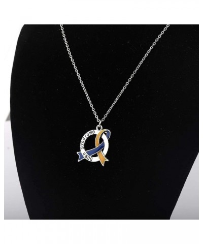 Down Syndrome Awareness Gift Blue and Yellow Awareness Down Syndrome Ribbon Necklace Down Syndrome Jewelry down syndrome neck...