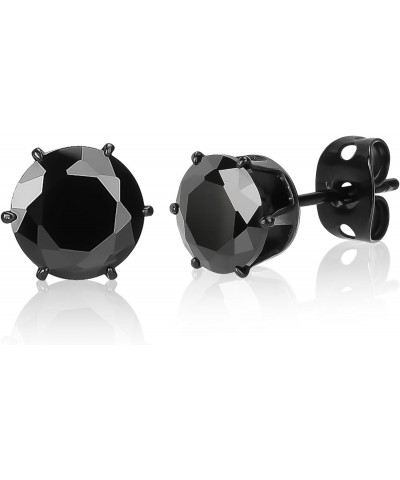 Black Cubic Zirconia Earrings Studs Earrings For Women Trendy ASTM-F136 Titanium Black Earrings For Women&Men Hypoallergenic ...