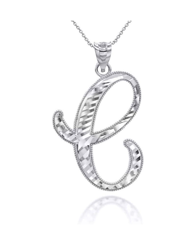 Exquisite .925 Sterling Silver Fine Dangling Cursive Initial A-Z Charm Pendant Necklace - Choice of Initial Letter & Chain Le...