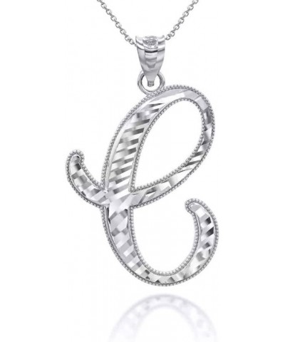 Exquisite .925 Sterling Silver Fine Dangling Cursive Initial A-Z Charm Pendant Necklace - Choice of Initial Letter & Chain Le...