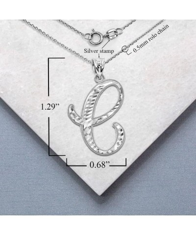 Exquisite .925 Sterling Silver Fine Dangling Cursive Initial A-Z Charm Pendant Necklace - Choice of Initial Letter & Chain Le...