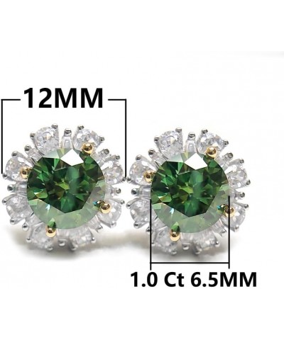 S925 Silver Stud Earring Jewelry 2.0 Carat Green Moissanite Mother Ear Stud Anniversary Party for Women Gift with Gift Box $2...