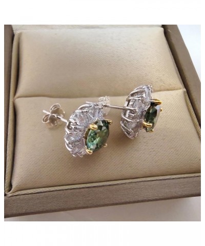 S925 Silver Stud Earring Jewelry 2.0 Carat Green Moissanite Mother Ear Stud Anniversary Party for Women Gift with Gift Box $2...