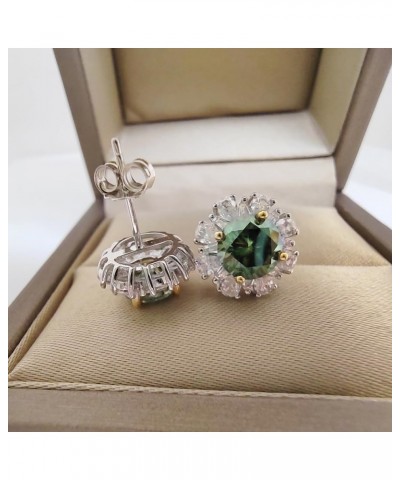 S925 Silver Stud Earring Jewelry 2.0 Carat Green Moissanite Mother Ear Stud Anniversary Party for Women Gift with Gift Box $2...