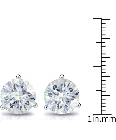 1 to 7 Carat Moissanite Round Stud Earrings for Women in 14k Gold (J-K, TGW) 3-Prong Martini Screw Back Yellow Gold 6.0 carat...