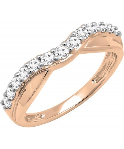0.55 Carat (ctw) Round White Diamond Contour Wedding Band for Women in 14K Gold 9.5 Rose Gold $258.03 Bracelets