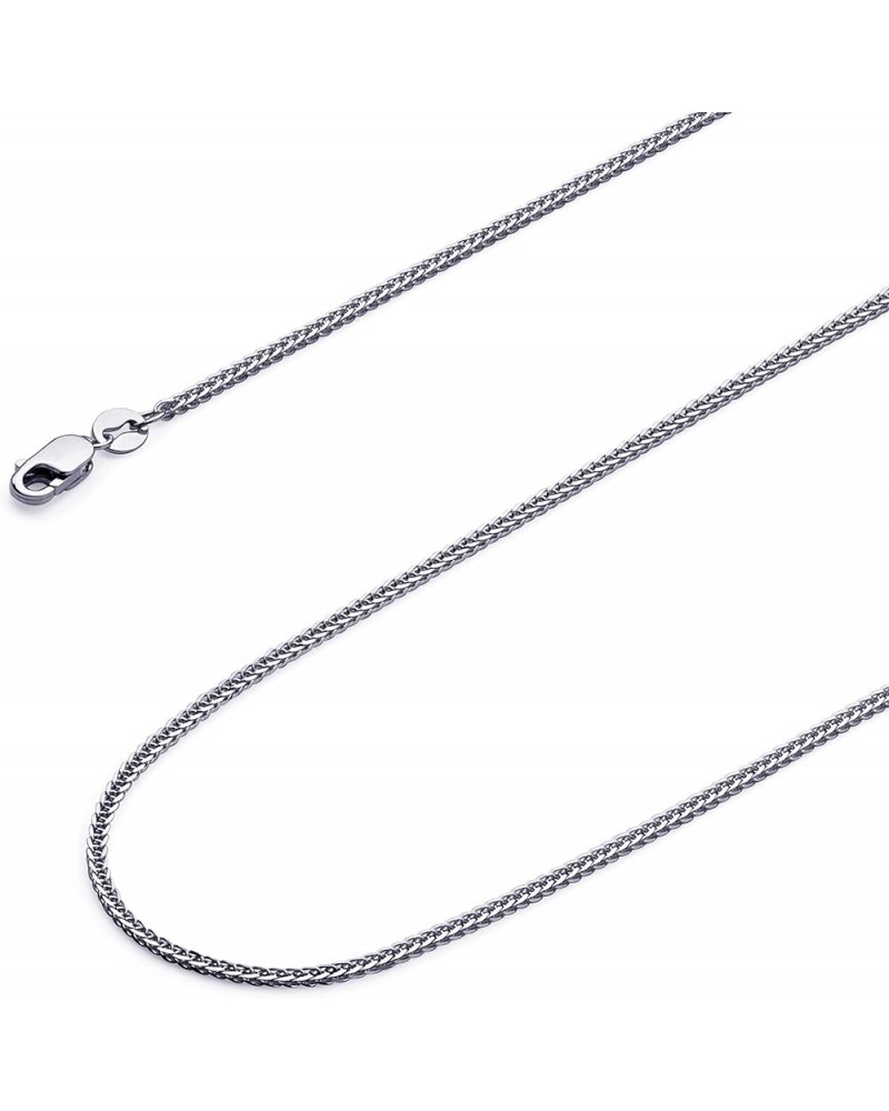 14K Solid Gold Square Wheat Chains (Select Options) 20 Inches White Gold $94.29 Necklaces