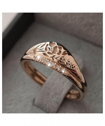 Adjustable Thumb Rings for Women Elegant Woman Simple Gold Carved Rose Flower Ring Fashion Hollow Ring Gift for Women Teen Gi...