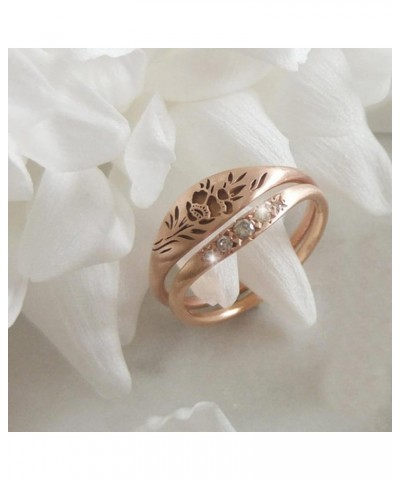 Adjustable Thumb Rings for Women Elegant Woman Simple Gold Carved Rose Flower Ring Fashion Hollow Ring Gift for Women Teen Gi...