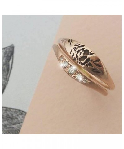 Adjustable Thumb Rings for Women Elegant Woman Simple Gold Carved Rose Flower Ring Fashion Hollow Ring Gift for Women Teen Gi...