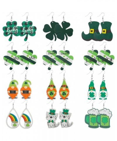 Wooden Earrings Dangle for Women Lightweight Holiday Earrings for Women Mardi Gras,Western Culture,St. Patricks Day, 4th of J...