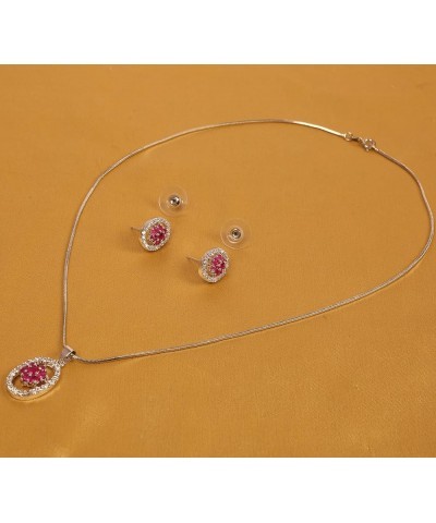 Indian Bollywood delicate Creative Designer Jewelry Pendant Set colorful In Gold or Silver Tone For Women. D421 Pink $9.00 Je...