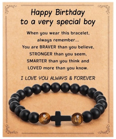 Teen Boys/Men Gifts, Cross Bracelet for Men, Son, Dad, Grandson, Husband, Brother, Grandpa - Retirement Birthday Graduation F...