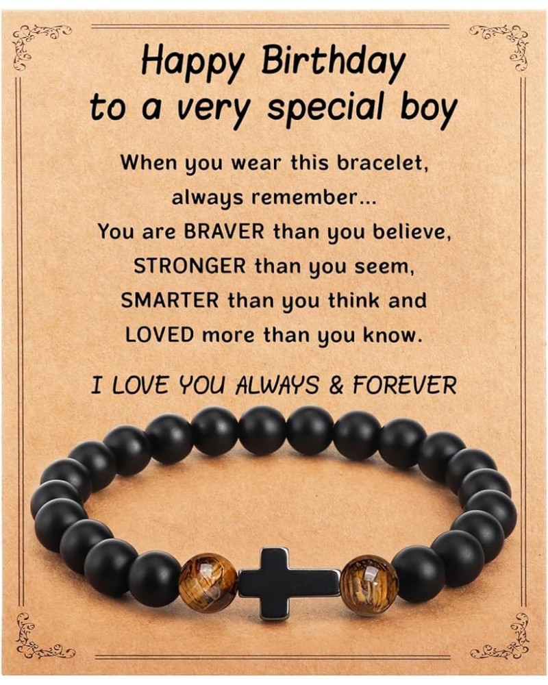 Teen Boys/Men Gifts, Cross Bracelet for Men, Son, Dad, Grandson, Husband, Brother, Grandpa - Retirement Birthday Graduation F...