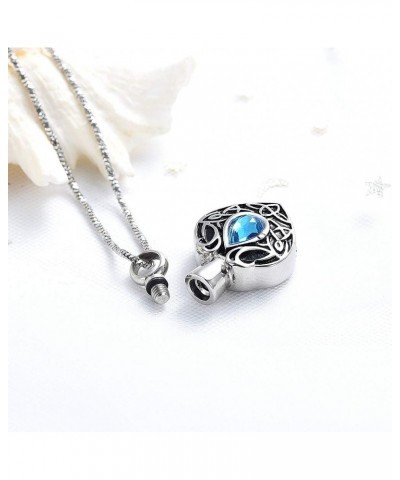 Heart Urn Necklace for Ashes Birthstone Locket Pendant Memorial Keepsake Cremation Jewelry for Women/Men Blue $9.04 Necklaces