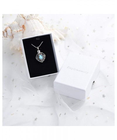 Heart Urn Necklace for Ashes Birthstone Locket Pendant Memorial Keepsake Cremation Jewelry for Women/Men Blue $9.04 Necklaces