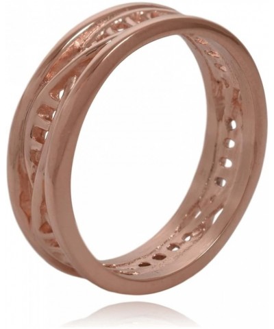 DNA Double Helix DeoxyriboNucleic Acid Science Stainless Steel Ring with Trim Rose Gold $9.90 Rings