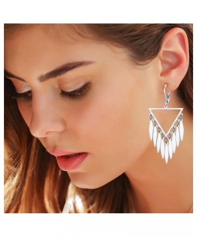 Cut-out Dangling Chandelier Earrings, Drop Dangled Earring Dangling Geometric Shape Tassel Earrings TRIANGLE-5COLORS $9.87 Ea...