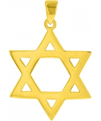 Solid 14K Yellow Gold Star Of David Hebrew Pendant with Figaro Necklace 24.0 Inches $139.75 Necklaces