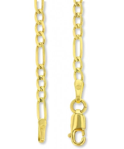 Solid 14K Yellow Gold Star Of David Hebrew Pendant with Figaro Necklace 24.0 Inches $139.75 Necklaces