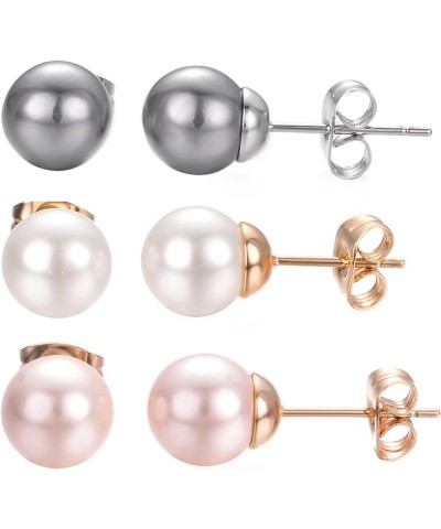 Pearl Halo Stud Earrings for Women Faux Pearl 18K Gold Plated Earrings Simple Simulation Freshwater Pearl Hypoallergenic Earr...