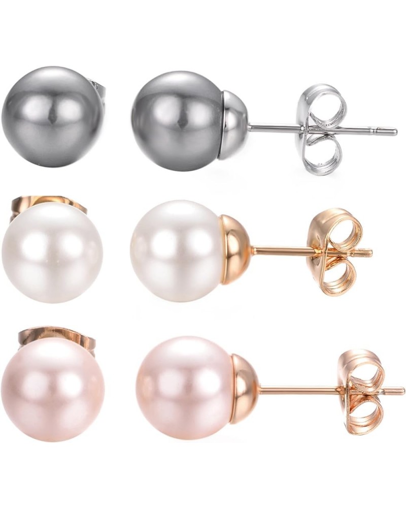 Pearl Halo Stud Earrings for Women Faux Pearl 18K Gold Plated Earrings Simple Simulation Freshwater Pearl Hypoallergenic Earr...