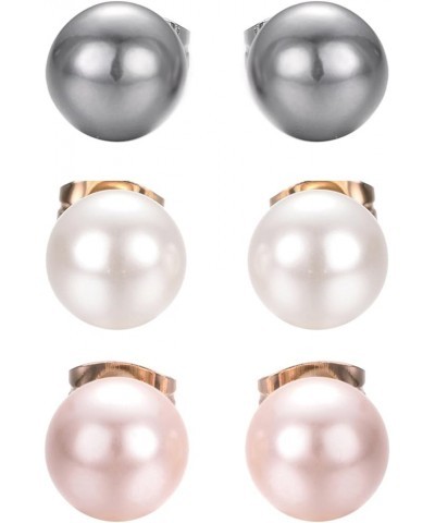 Pearl Halo Stud Earrings for Women Faux Pearl 18K Gold Plated Earrings Simple Simulation Freshwater Pearl Hypoallergenic Earr...