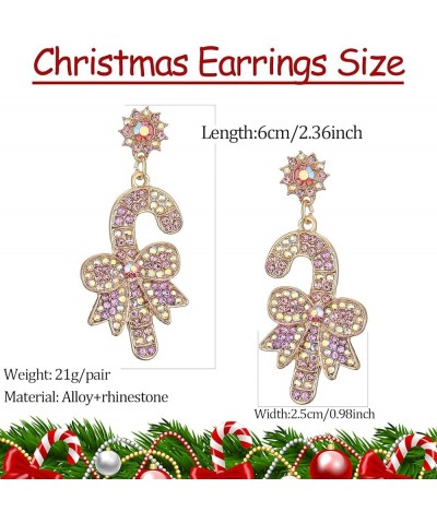 Christmas Earrings for Women Christmas Stud Earrings Hypoallergenic Christmas Tree Snowman Candy Rhinestone Drop Dangle Earri...