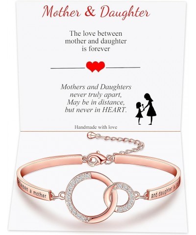 Mothers Day Gifts for Mom,Fashion Opening Bracelet for Mom,Christmas Birthday Gifts for Mom Rose Gold-Mother and daughter is ...