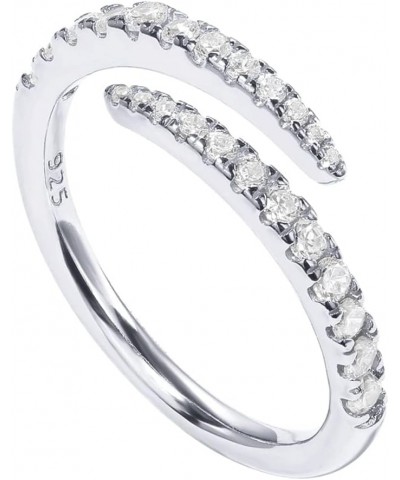 14K Gold Plated Cubic Zirconia Open Twist Eternity Band for Women 7 White Gold $12.83 Rings