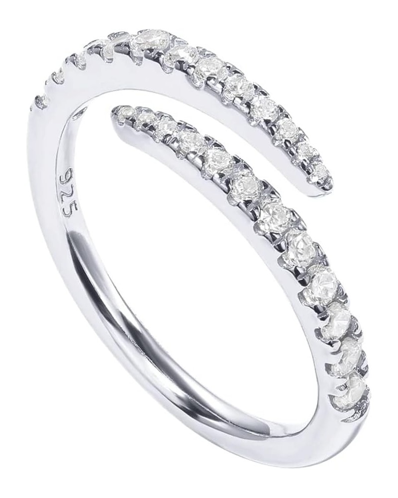 14K Gold Plated Cubic Zirconia Open Twist Eternity Band for Women 7 White Gold $12.83 Rings