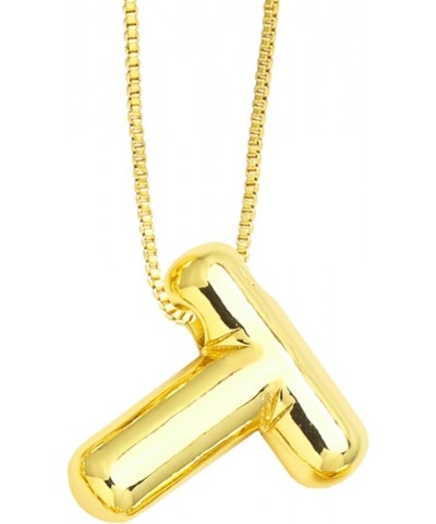 Womens Fashion Initial Necklace, Dainty Letter Necklace Gold Pendant Necklace for Women Girls Trendy T Gold $7.94 Necklaces