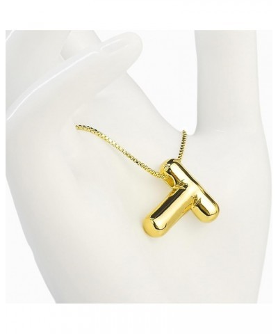 Womens Fashion Initial Necklace, Dainty Letter Necklace Gold Pendant Necklace for Women Girls Trendy T Gold $7.94 Necklaces