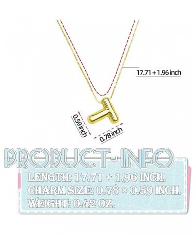 Womens Fashion Initial Necklace, Dainty Letter Necklace Gold Pendant Necklace for Women Girls Trendy T Gold $7.94 Necklaces