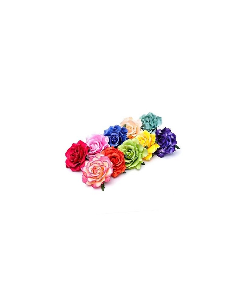 15 Pcs Yellow Flower Mexican Themed Party Floral Brooches Pin Flower Brooch Pin Flower Side Red Hair Flower Clip Yellow Rose ...