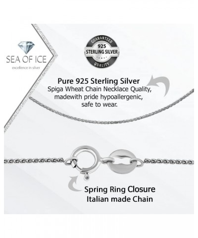 Italian Spiga Wheat Chain Necklace – Silver Chain Necklace for Women and Men – 925 Sterling Silver Spring Ring Locked Jewelry...