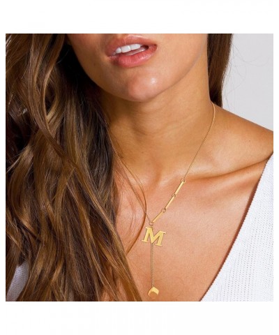 Cube Gold Initial Necklaces for Women - 14K Gold Plated Initial Necklaces | Layered Initial Letter Necklaces | Gold Initial P...