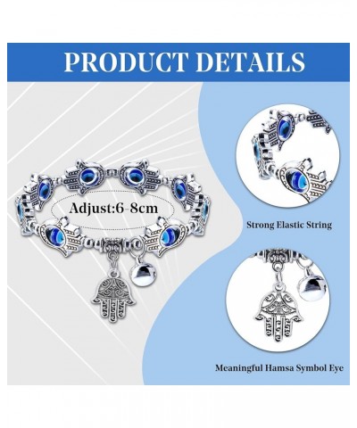 10PCS Evil Eye Bead Bracelets for Women Men Hamsa Hand Charm Stretch Bracelet Good Luck Bracelet style1 $10.55 Bracelets