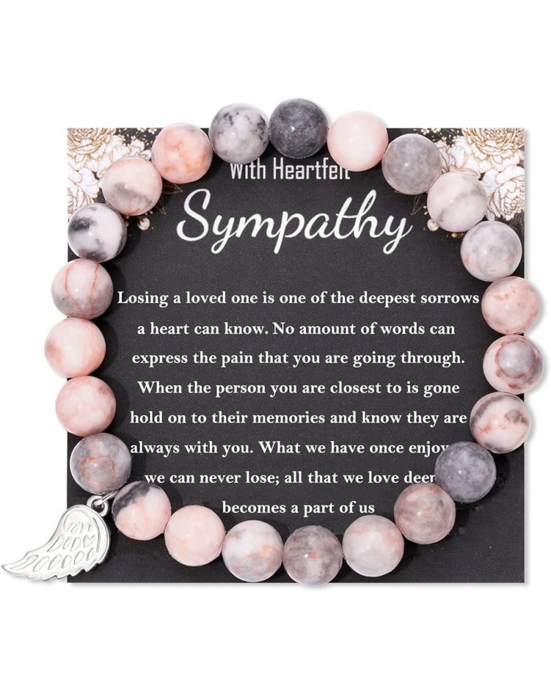 Sympathy Gifts for Loss of Mother Father Pet, Beads Bracelets Wing Charm, Bereavement Remembrance Memorial Gift In Memory of ...