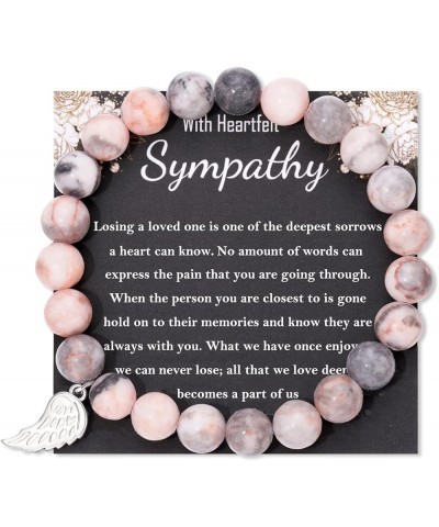 Sympathy Gifts for Loss of Mother Father Pet, Beads Bracelets Wing Charm, Bereavement Remembrance Memorial Gift In Memory of ...