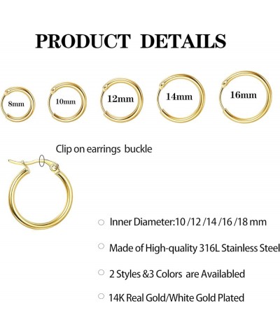 10 Pairs Small Hoop Earrings for Women Stainless Steel Gold Silver Black Hypoallergenic Hoop Earrings Tiny Hoop Earrings Set ...