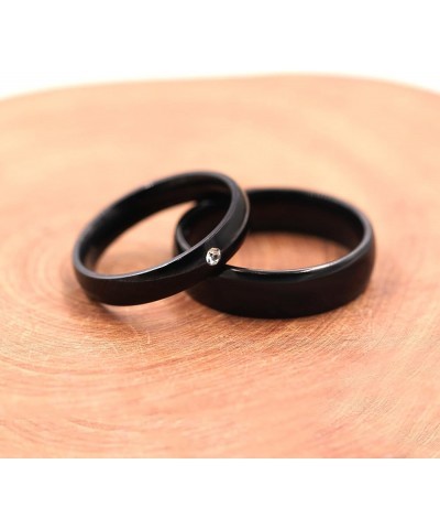 Black Stainless Steel Couples Rings for Men Women His and Her Promise Wedding Band Rings for Girlfriend Boyfriend Y2210 men $...