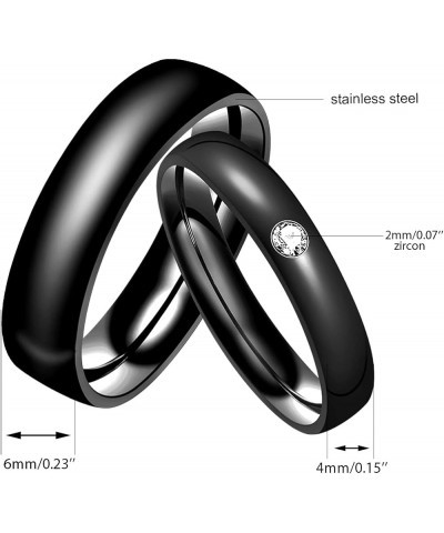 Black Stainless Steel Couples Rings for Men Women His and Her Promise Wedding Band Rings for Girlfriend Boyfriend Y2210 men $...