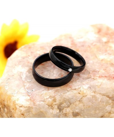 Black Stainless Steel Couples Rings for Men Women His and Her Promise Wedding Band Rings for Girlfriend Boyfriend Y2210 men $...