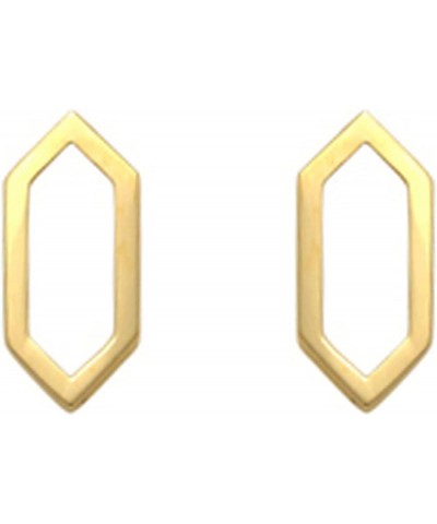 14K Yellow Gold Hexagon Shape Stud Earrings Screw Back $22.26 Earrings