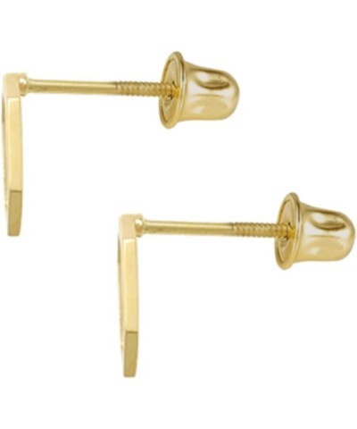 14K Yellow Gold Hexagon Shape Stud Earrings Screw Back $22.26 Earrings